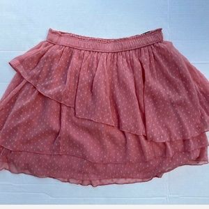 Abercrombie & Fitch Ruffle Layered Skirt Women's XSmall XS Salmon NWT